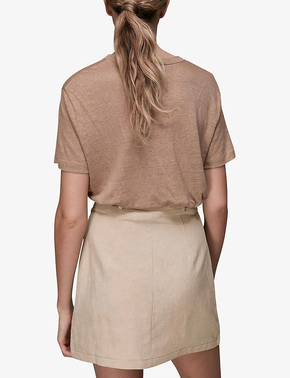Whistles High-waist Linen Mini Skirt 3 Whistles High-waist Linen Mini Skirt - Image 3