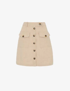 Whistles High-waist Linen Mini Skirt