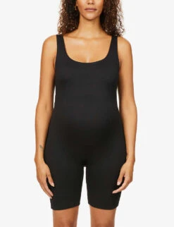Maternity The Cindy Scoop-neck Stretch-woven Unitard -Ted Bakee Fashion Shop R03811962 BLACK ALT02