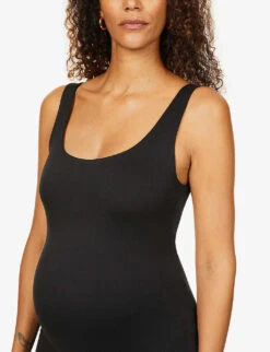 Maternity The Cindy Scoop-neck Stretch-woven Unitard -Ted Bakee Fashion Shop R03811962 BLACK ALT04