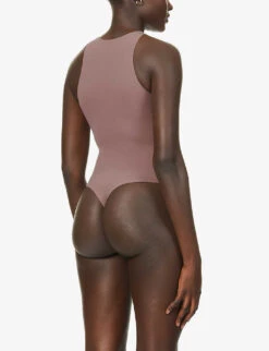 Fits Everybody High-neck Stretch-jersey Body 8 Fits Everybody High-neck Stretch-jersey Body -Ted Bakee Fashion Shop R03817169 UMBER ALT03