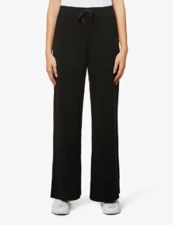 AirLuxe Wide-leg Mid-rise Stretch-jersey Trousers -Ted Bakee Fashion Shop R03829718 VERYBLACK ALT02