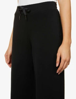 AirLuxe Wide-leg Mid-rise Stretch-jersey Trousers -Ted Bakee Fashion Shop R03829718 VERYBLACK ALT04