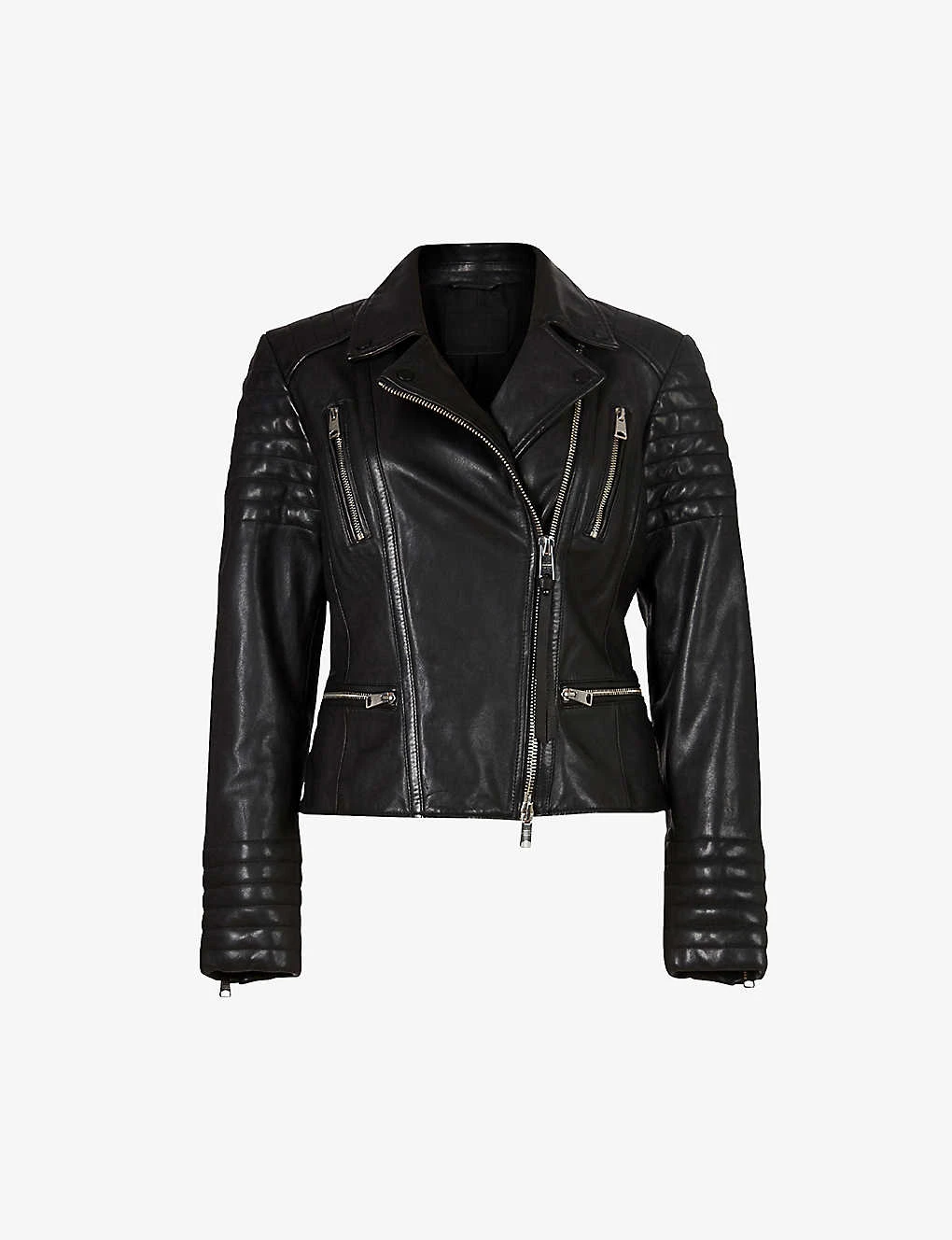 AllSaints Leoni Slim-fit Leather Biker Jacket 1 AllSaints Leoni Slim-fit Leather Biker Jacket