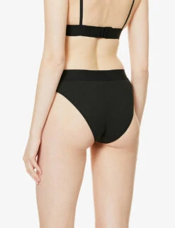 Ribbed High-rise Stretch-cotton Briefs 8 Ribbed High-rise Stretch-cotton Briefs -Ted Bakee Fashion Shop R03837858 SOOT ALT03