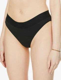 Ribbed High-rise Stretch-cotton Briefs 9 Ribbed High-rise Stretch-cotton Briefs -Ted Bakee Fashion Shop R03837858 SOOT ALT04