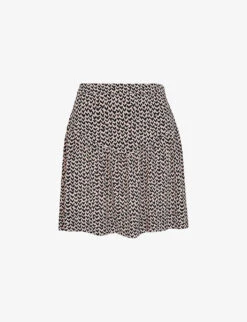 Whistles Heart-print High-rise Woven Mini Skirt