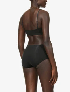 Scoop-neck Stretch-cotton Bralette -Ted Bakee Fashion Shop R03839334 SOOT ALT03