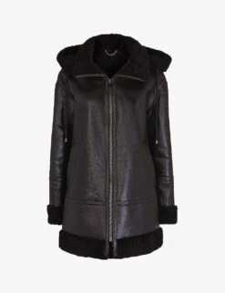 Whistles Loose-fit Shearling Hooded Jacket