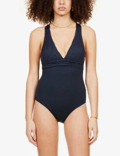 Seafolly Collective V-neck Stretch-recycled Nylon Swimsuit 7 Seafolly Collective V-neck Stretch-recycled Nylon Swimsuit -Ted Bakee Fashion Shop R03854728 TRUENAVY ALT02