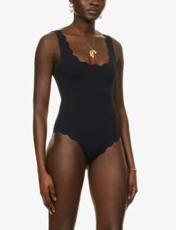 Marysia Palm Springs Scalloped Swimsuit -Ted Bakee Fashion Shop R03872306 BLACK ALT02