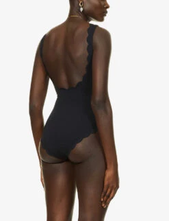Marysia Palm Springs Scalloped Swimsuit -Ted Bakee Fashion Shop R03872306 BLACK ALT03