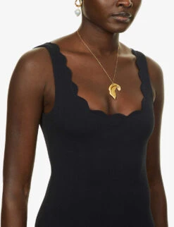 Marysia Palm Springs Scalloped Swimsuit -Ted Bakee Fashion Shop R03872306 BLACK ALT04