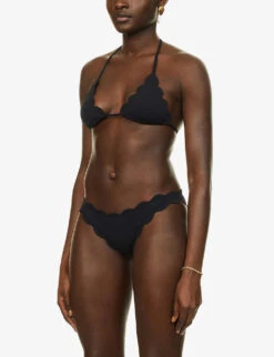 Marysia Broadway Scallop-edged Bikini Top -Ted Bakee Fashion Shop R03872308 BLACK ALT02