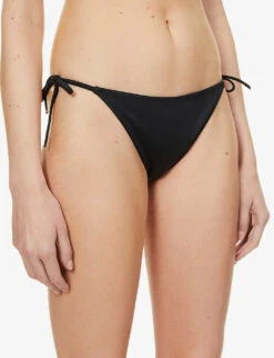 Calvin Klein Intense Power Logo-print High-rise Bikini Bottoms -Ted Bakee Fashion Shop R03874197 PVHBLACK ALT04