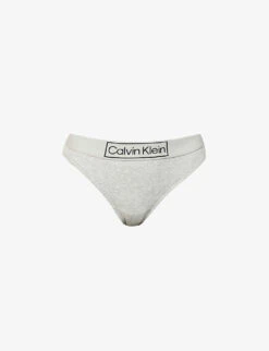 Calvin Klein Reimagined Logo-print Mid-rise Stretch-cotton Thong