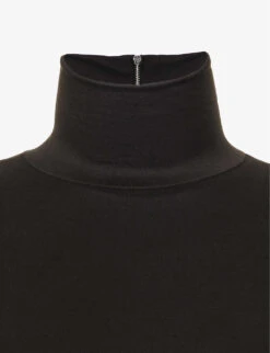 Maternity The Penelope Turtleneck Stretch-jersey Jumpsuit -Ted Bakee Fashion Shop R03900525 BLACK ALT02