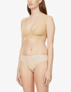 Sloggi Zero Feel V-neck Stretch-woven Bra -Ted Bakee Fashion Shop R03901995 COGNAC00SH ALT02