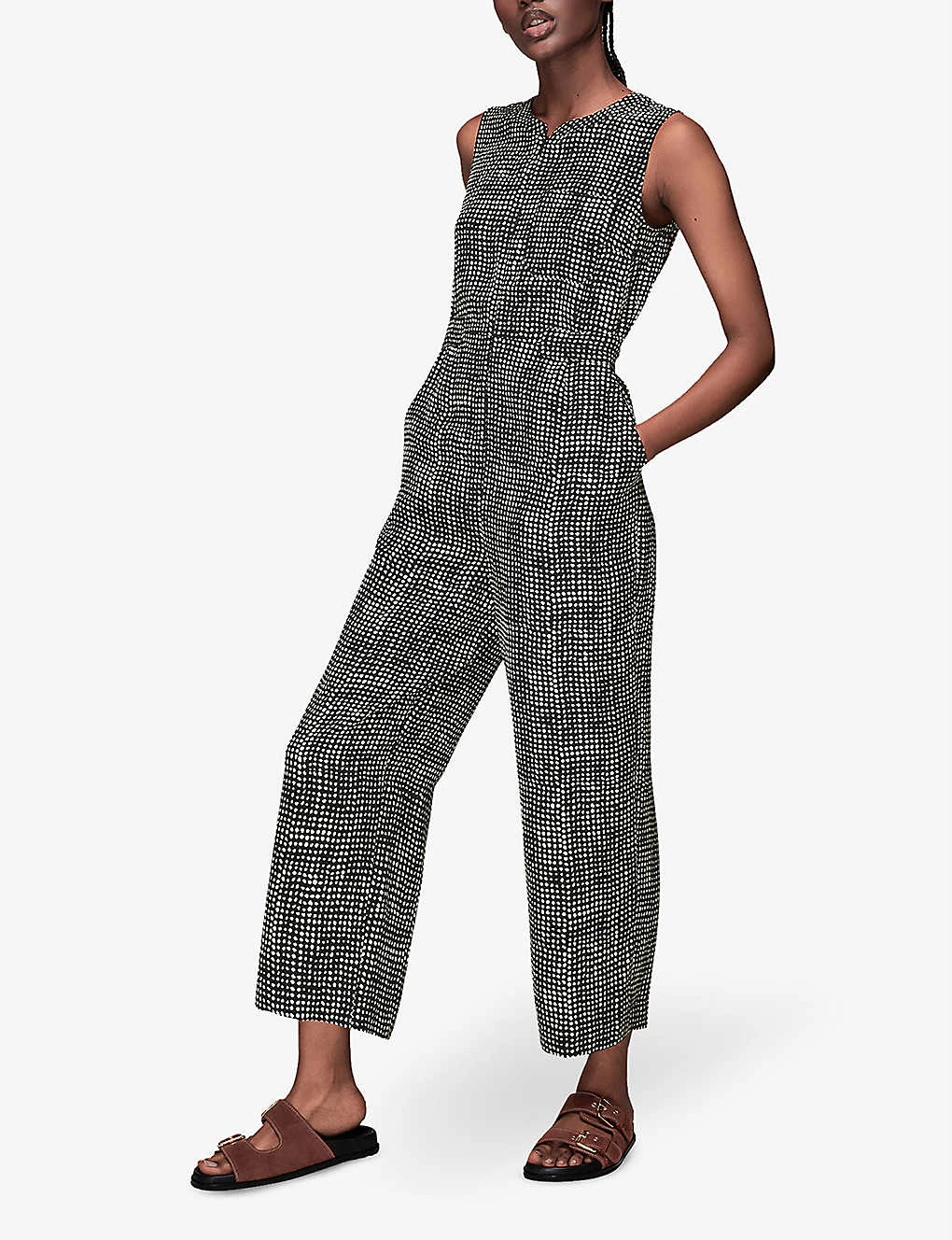 Whistles Josie Spot-print Check Woven Jumpsuit 2 Whistles Josie Spot-print Check Woven Jumpsuit - Image 2