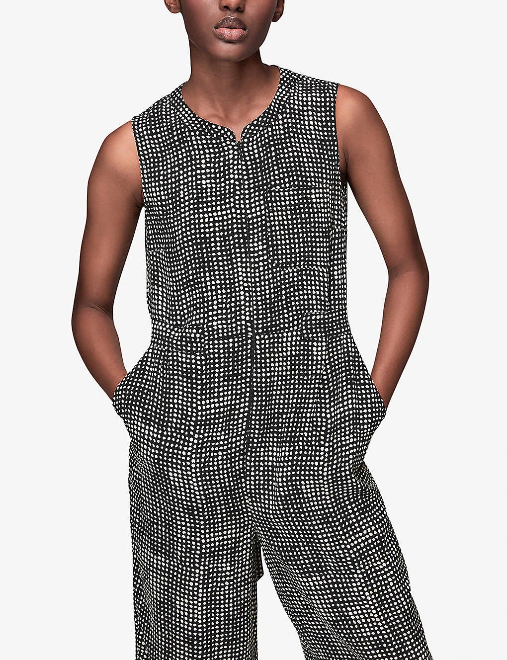 Whistles Josie Spot-print Check Woven Jumpsuit 5 Whistles Josie Spot-print Check Woven Jumpsuit - Image 5