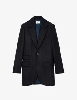 Zadig & Voltaire Violet Single-breasted Relaxed-fit Wool Blazer