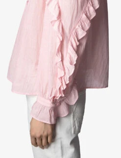 Zadig & Voltaire Timmy Tomboy Semi-sheer Cotton-blend Top -Ted Bakee Fashion Shop R03910434 PEAU ALT04