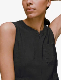 Whistles Josie Zip-front Woven Jumpsuit -Ted Bakee Fashion Shop R03912805 BLACK ALT03