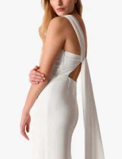 Whistles Thelma Wide-leg Woven Wedding Jumpsuit 8 Whistles Thelma Wide-leg Woven Wedding Jumpsuit -Ted Bakee Fashion Shop R03920210 CREAM ALT02