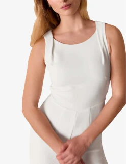 Whistles Thelma Wide-leg Woven Wedding Jumpsuit 10 Whistles Thelma Wide-leg Woven Wedding Jumpsuit -Ted Bakee Fashion Shop R03920210 CREAM ALT04