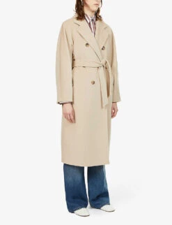 Max Mara Madame Double-breasted Regular-fit Wool-blend Coat -Ted Bakee Fashion Shop R03924640 SAND ALT02