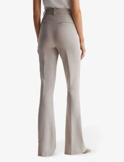 Reiss Dylan Flare-leg Stretch-woven Trousers -Ted Bakee Fashion Shop R03925837 NEUTRAL ALT03