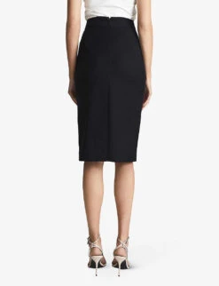 Reiss Haisley High-waisted Tailored Stretch-wool Blend Pencil Skirt -Ted Bakee Fashion Shop R03925842 NAVY ALT03