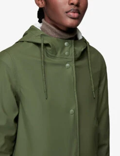 Whistles Lautner Hooded Shell Raincoat -Ted Bakee Fashion Shop R03927208 KHAKIOLIVE ALT04