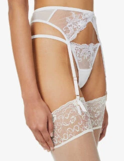 BLUEBELLA Marseille Semi-sheer Stretch-mesh Suspender 7 BLUEBELLA Marseille Semi-sheer Stretch-mesh Suspender -Ted Bakee Fashion Shop R03930694 WHITE ALT02