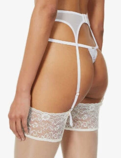 BLUEBELLA Marseille Semi-sheer Stretch-mesh Suspender 8 BLUEBELLA Marseille Semi-sheer Stretch-mesh Suspender -Ted Bakee Fashion Shop R03930694 WHITE ALT03