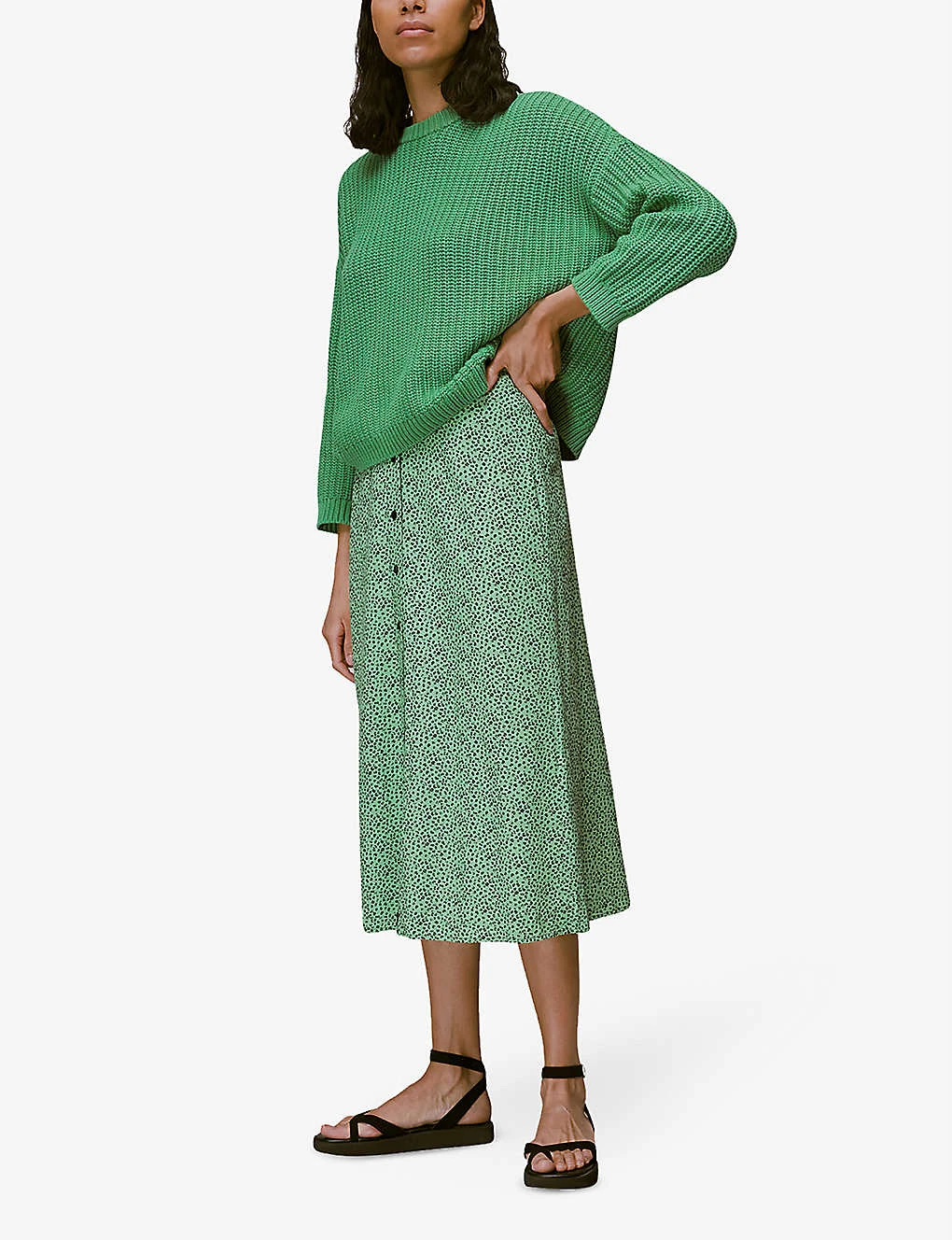 Whistles Ink Leopard-print Woven Midi Skirt 2 Whistles Ink Leopard-print Woven Midi Skirt - Image 2