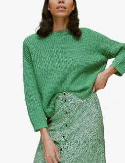 Whistles Ink Leopard-print Woven Midi Skirt 10 Whistles Ink Leopard-print Woven Midi Skirt -Ted Bakee Fashion Shop R03942768 MULTICOLOURED ALT04