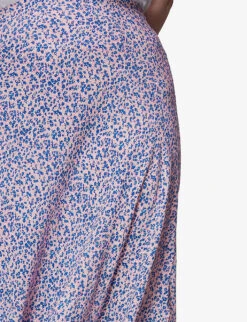 Whistles Floral-print Crepe Midi Skirt -Ted Bakee Fashion Shop R03942769 MULTICOLOURED ALT04