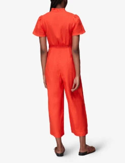 Whistles Emmie Relaxed-fit Linen Jumpsuit 9 Whistles Emmie Relaxed-fit Linen Jumpsuit -Ted Bakee Fashion Shop R03946652 RED ALT03
