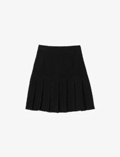 Sandro Firenze Pleat-detail Cotton-blend Mini Skirt