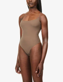 Fits Everybody Scoop-neck Stretch-jersey Body -Ted Bakee Fashion Shop R03958589 UMBER ALT02