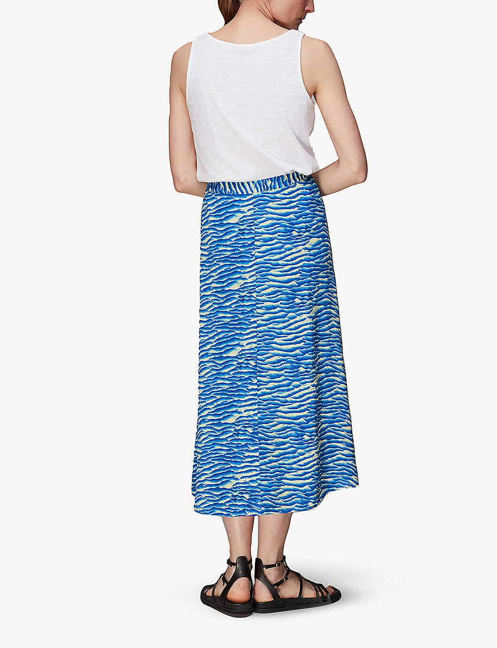 Whistles Seafoam Buttoned Woven Midi Skirt 4 Whistles Seafoam Buttoned Woven Midi Skirt - Image 4