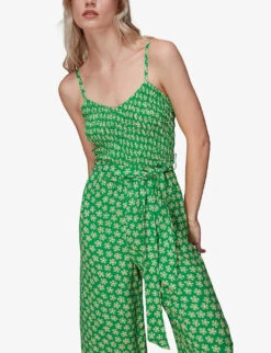 Whistles Daisy Floral-print Crepe Jumpsuit 8 Whistles Daisy Floral-print Crepe Jumpsuit -Ted Bakee Fashion Shop R03967504 MULTICOLOURED ALT02