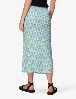 Whistles Cleo Ruched Detail Woven Midi Skirt 9 Whistles Cleo Ruched Detail Woven Midi Skirt -Ted Bakee Fashion Shop R03970829 MULTICOLOURED ALT03