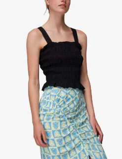 Whistles Cleo Ruched Detail Woven Midi Skirt 11 Whistles Cleo Ruched Detail Woven Midi Skirt -Ted Bakee Fashion Shop R03970829 MULTICOLOURED ALT05