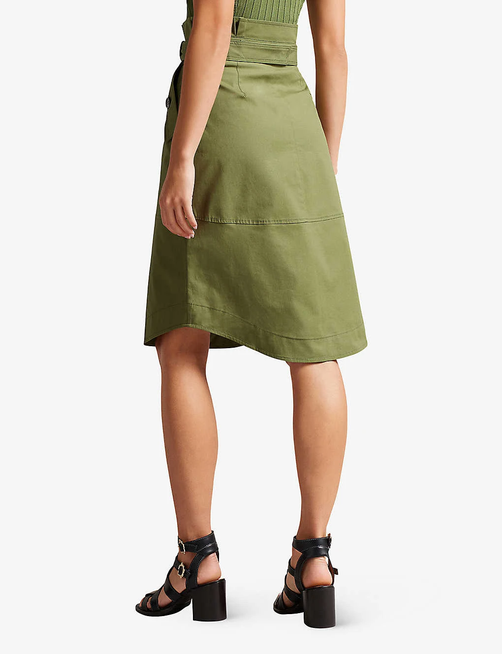 Ted Baker Siyanne Paperbag-waist Stretch-cotton Skirt 4 Ted Baker Siyanne Paperbag-waist Stretch-cotton Skirt - Image 4