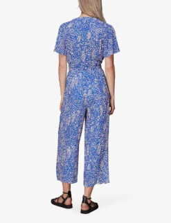 Whistles Jemma Animal-print Woven Jumpsuit 8 Whistles Jemma Animal-print Woven Jumpsuit -Ted Bakee Fashion Shop R03975835 MULTICOLOURED ALT02