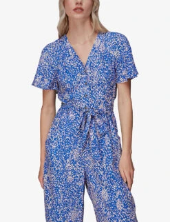 Whistles Jemma Animal-print Woven Jumpsuit 10 Whistles Jemma Animal-print Woven Jumpsuit -Ted Bakee Fashion Shop R03975835 MULTICOLOURED ALT04