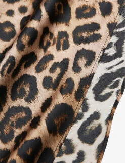 THE KOOPLES Leopard-print High-waisted Silk Midi Skirt -Ted Bakee Fashion Shop R03977049 LEO01 ALT03