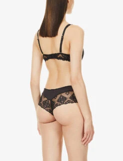 Chantelle Champs Elysées Memory Foam Stretch-woven T-shirt Bra -Ted Bakee Fashion Shop R03983136 011BLACK ALT03